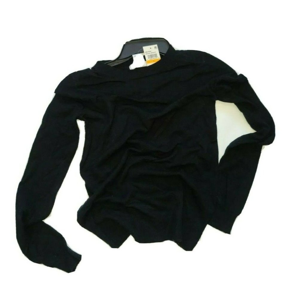 PLANET GOLD  Women New Black Jewel Neck Long Sleev